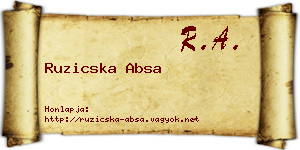 Ruzicska Absa névjegykártya